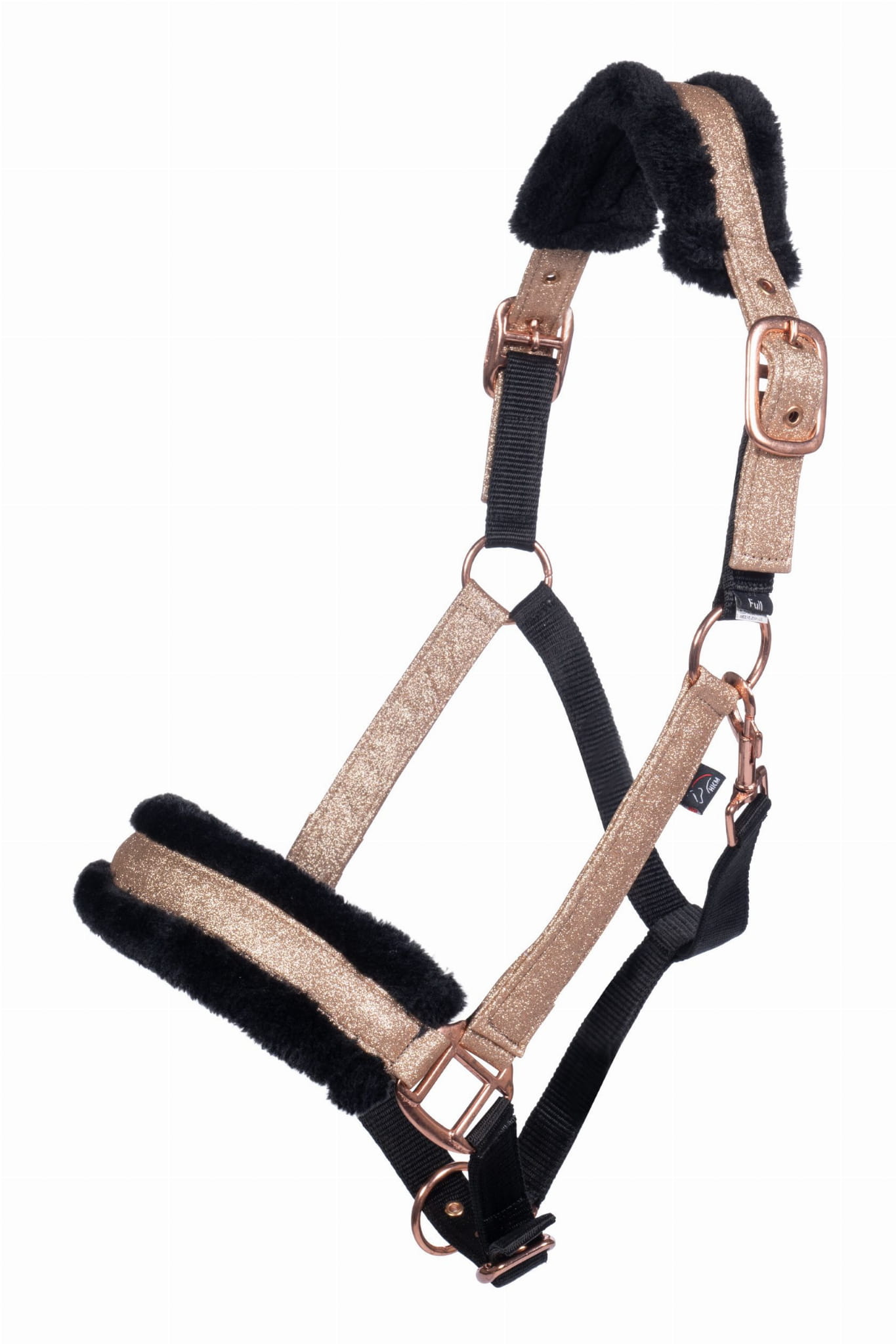 Kantar HKM Rosegold Glitter Style brokatowy kantar z futerkiem - Cavalo